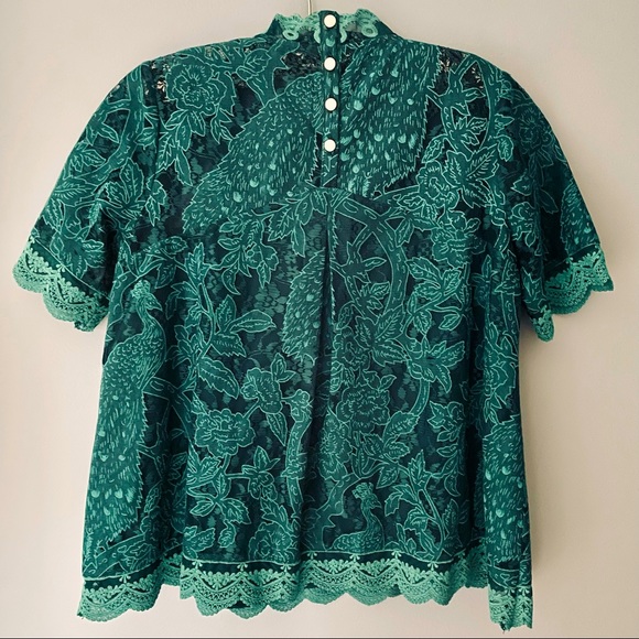 Anthropologie HD in Paris Lace Blouse - Teal - Picture 4 of 10